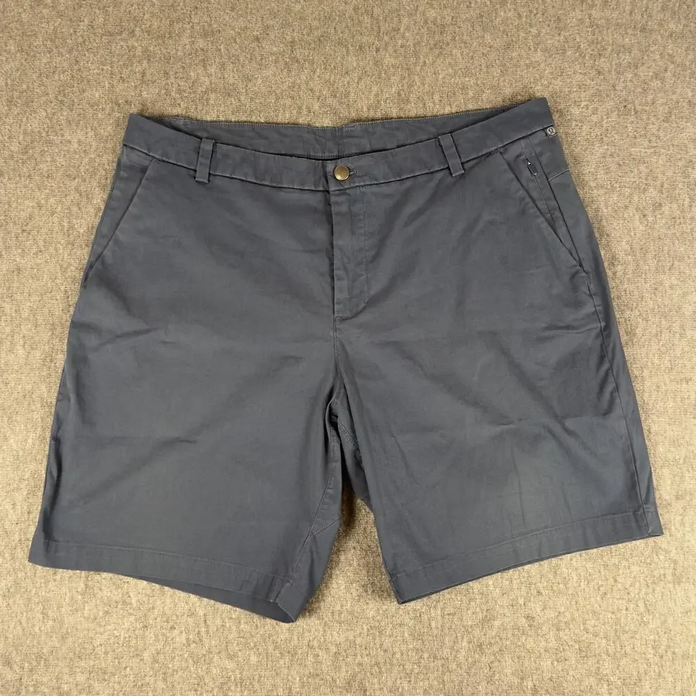 Lululemon Shorts Mens 38 Blue Chino 9 Inch Inseam Flat Front Casual Summer